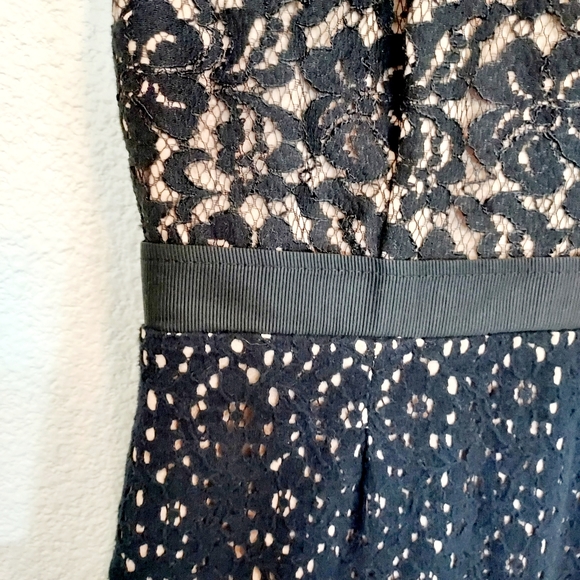 BCBG MaxAzria "Alice" Black & Tan Lace Cocktail Dress Size 2 - Picture 6 of 10